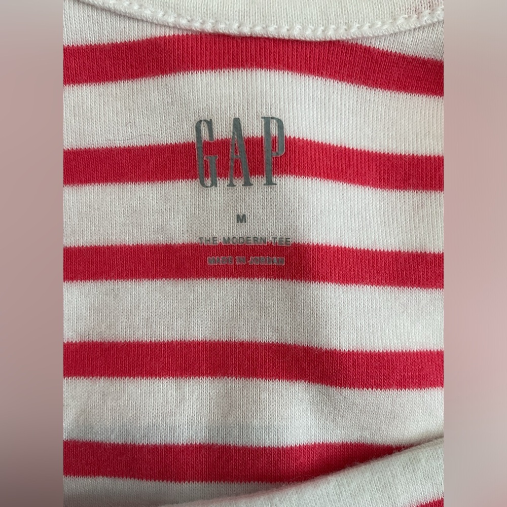 GAP Red and White Striped Short Sleeve Tee - Picture 6 of 6